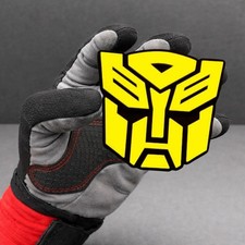 2x Autobot Transformer Mask Car Fender Badge Emblem Yellow On Black Aggressive