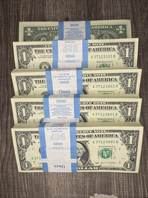 #ad 2021 U.S One $1 Dollar Bill Consecutive Serial # Banknote Uncirculated NEW $2.10