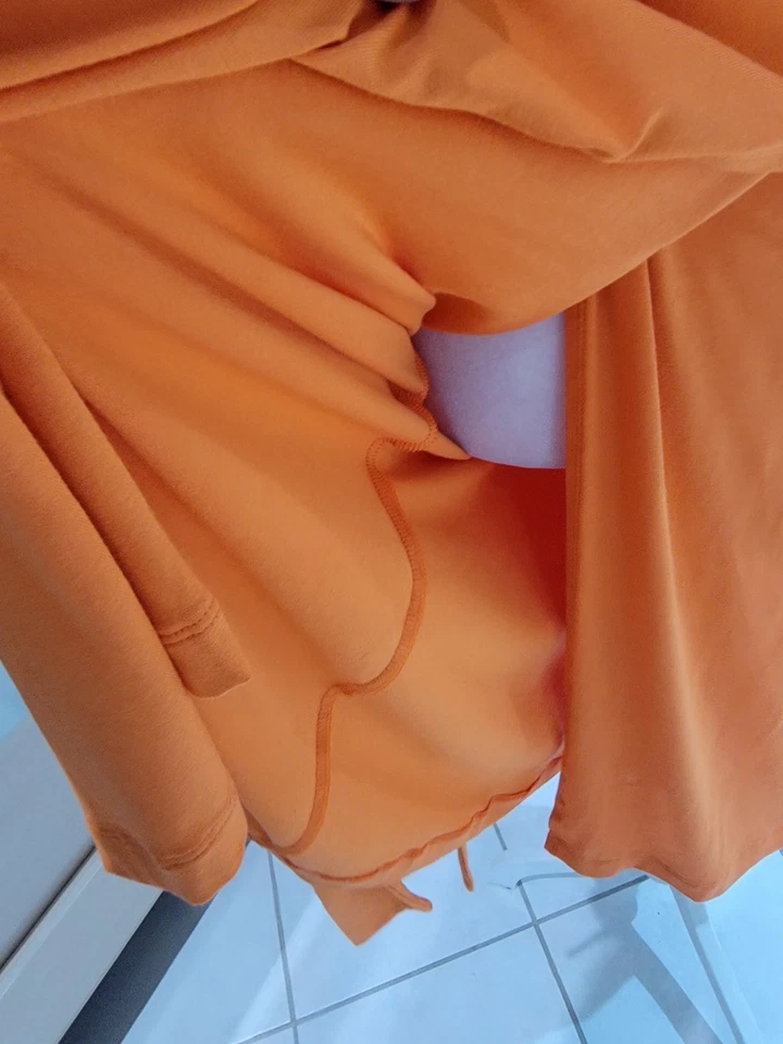 Nuevo vestido envolvente Banana Republic naranja manga 3/4 para mujer talla mediana Foto 3 de 4