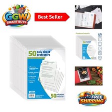 50 Clear Top Load Sheet Protectors 8.5x11 - Durable Binder Sleeves for Documents