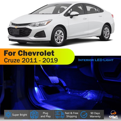 10 x For 2011 - 2019 Chevy Cruze Interior LED Lights Bulb Package Kit - Blue