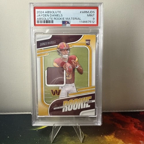 2024 Panini Absolute - Rookie Materials Jayden Daniels #ARM-JDS (MEM, RC) PSA 9