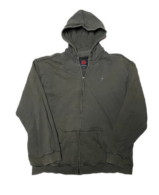 SCOTTeVEST Hoodie Sweatshirt Mens 3XL Gray Full Zipper Travel Pocket Cotton
