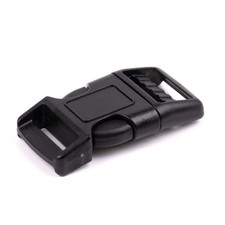 3/4 Inch Black Plastic Single Adjustable Contoured Side Release Buckle, 25 Pack