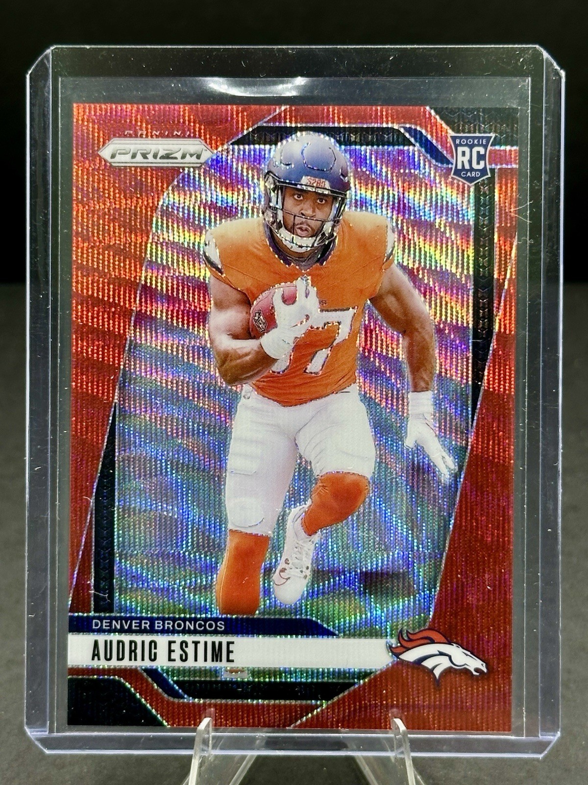 2024 Prizm Audric Estime #306 Red Wave /149 RC Broncos *Rookie*