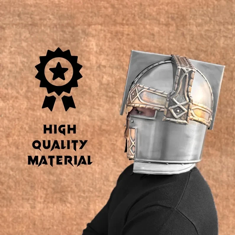 Стальной карликовый шлем Moria — идеальный рождественский подарок для косплея, ролевой игры, коллекционирования - Изображение 3 из 4