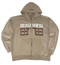 Lady Gaga Opera Haus Hoodie XL Beige Full Zip Mayhem Ball 2025 Merch NEW *spots