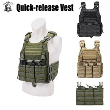 Gilet Tattico Sgancio Rapido Portatarga Regolabile con Tasche | Sistema MOLLE