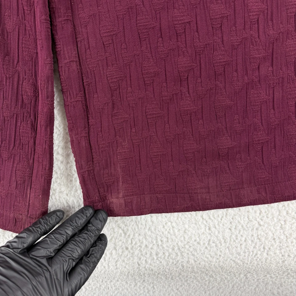 Mono Anthropologie Eva Franco Charley Mujer Grande Borgoña Texturizado Pierna Ancha Foto 4 de 4