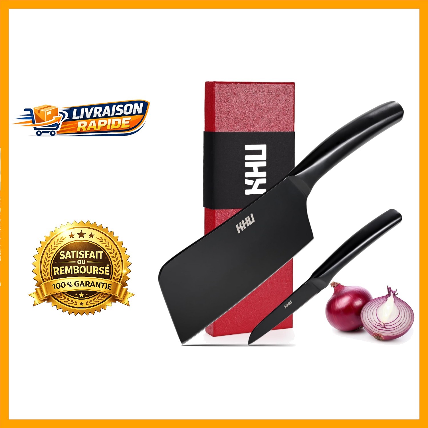 Couteau de boucher SHI BA ZI ZUO, ensemble 2 pièces indispensable pour préparer les repas de famille