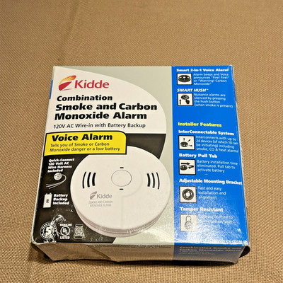 Kidde FireX KN-COSM-IB Combination Smoke & Carbon Monoxide Voice Alarm AC Wire