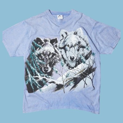 Vintage Y2K Wolf Graphic T-Shirt - L