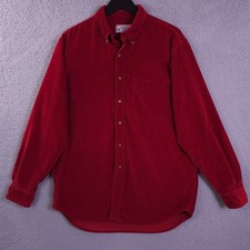 Eddie Bauer Shirt Mens Medium Red AKA Corduro...