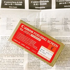 Canon Focusing Screen for AE-1 Program New Split Micro type E+ English manual