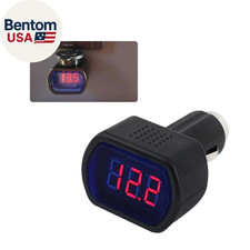 Car Led Cigarette Lighter Voltage Meter With Digital Display12v0.1a Battery Vo