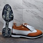 Puma Arnold Palmer Royale Wingtip Golf Shoes White Leather Brown Black Size 10.5