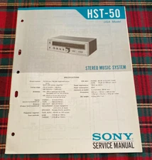 SONY HST-50 STEREO MUSIC SYSTEM ORIGINAL SERVICE MANUAL SCHEMATIC M778x