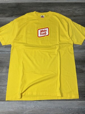 NWOT Vintage Dogpile Skateboards White Trash Oscar Mayer Parody Shirt RARE!
