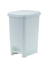 Superio Pedal Trash can 2.5 Gallon, White Slim Step On Trash Bin with Lid