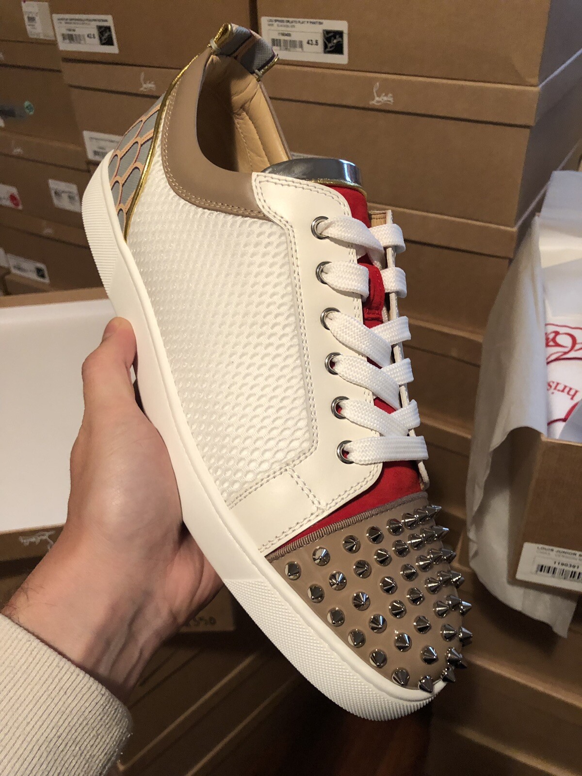 Christian Louboutin Junior Spikes Orlato Flat 45.5 Christian Louboutin Junior Spikes Orlato Flat 45.5
