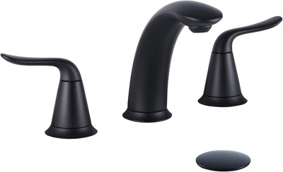 VXV Black Bathroom Faucet 3 Hole, 8 Inch Widespread Sink Matte 