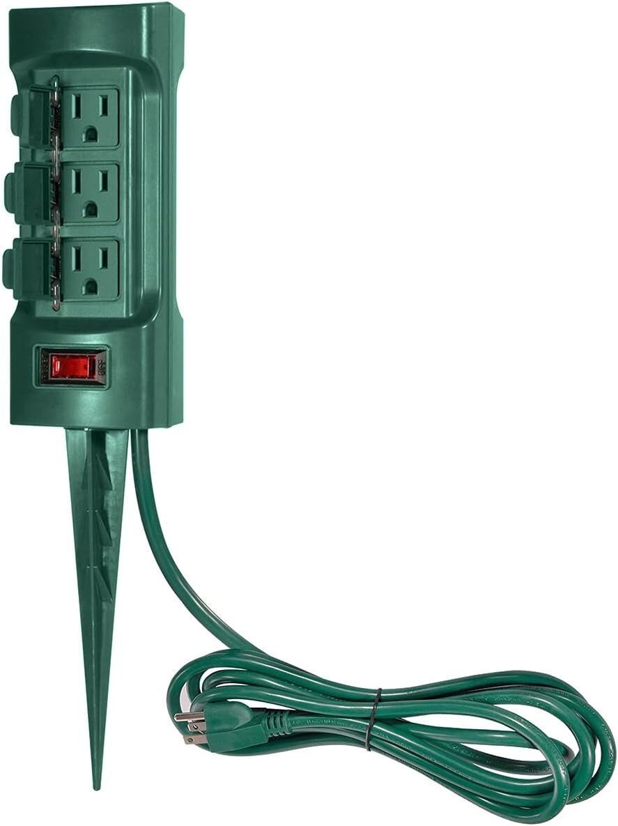 Outdoor 6-Outlet Power Strip with 9ft Extension Cord
