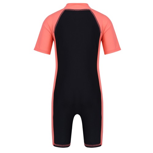 Kids Swimwear One-piece Short Sleeves Zipper Wetsuit Sun Protection Bathing Suit - Picture 21 of 123