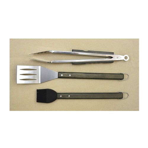 Charcoal Companion CC1000 Oval Pro Chef Espresso 3-Piece BBQ Tool Set - Picture 4 of 5