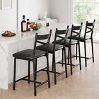 Set of 2/4 Leather Bar Stools Counter Height Kitchen Stools with BackSupport 22"