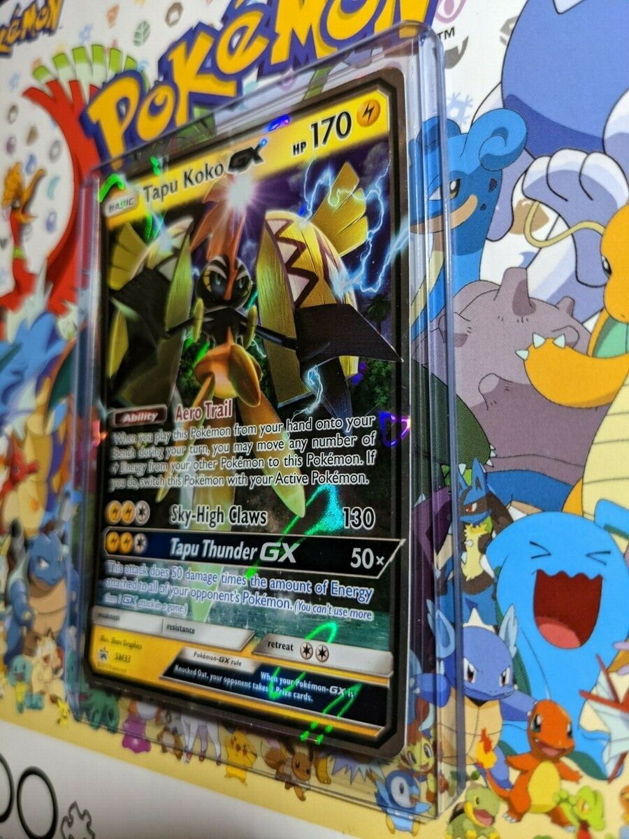 Pokemon Black Star Promo Card: TAPU KOKO GX - SM33 - HALF ART