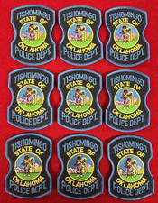 TISHOMINGO OKLAHOMA POLICE Patch Lot Trade Stock 9 Police Patches POLICE PATCH