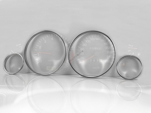 For Nissan 200 sx14 Chrome Cluster gauge Dashboard rings speedo Trim instrument - Picture 2 of 7