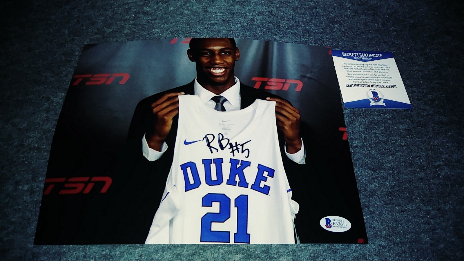rj Barrett Autographed Signed New York Knicks 8x10 Duke Blue Devils 