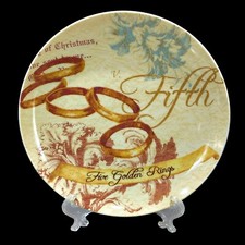 Noble Excellence 12 Days of Christmas FIFTH DAY Salad Plate Golden Rings 8.25 In