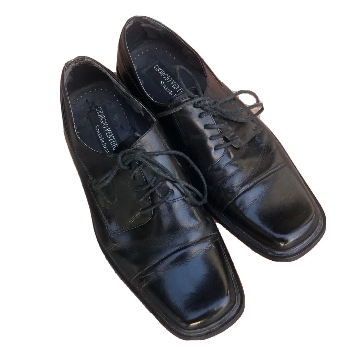 Giorgio Venturi Black Leather Men\'s Dress Shoes Size 12 Men main image 2
