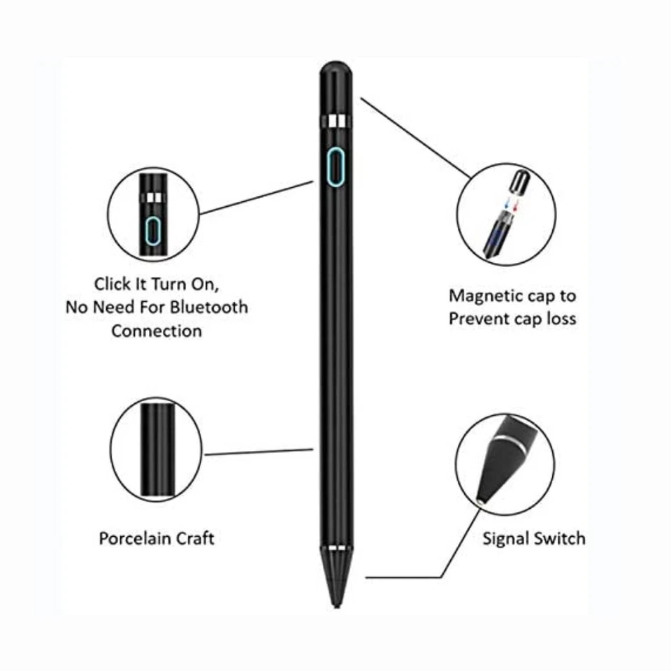 BLACK for Apple Pencil 1st Generation for iPad iPhone Andorid Phones Tablets - Image 3 of 4
