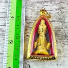 Lersri Hermit Healing Protection Leklai SuWanRaCha Yellow Gold Thai Amulet 18233