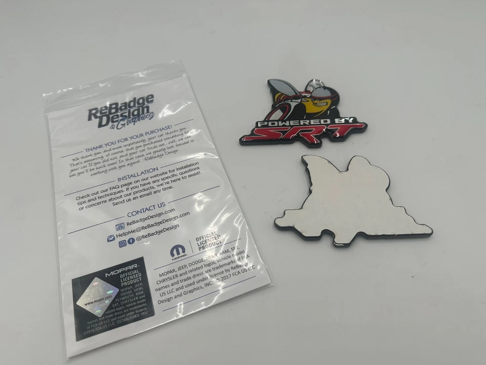 Dodge Challenger Charger 300 Powered By SRT Angry Bee Fender Emblem Decal Badge - Image 4 of 4