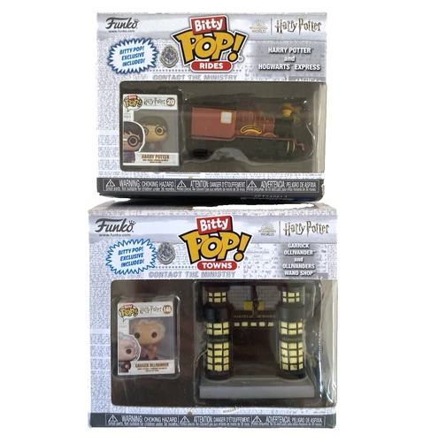 Lot of 2 Funko Bitty Pop Harry Potter and Hogwarts Express & Garrick Ollivander