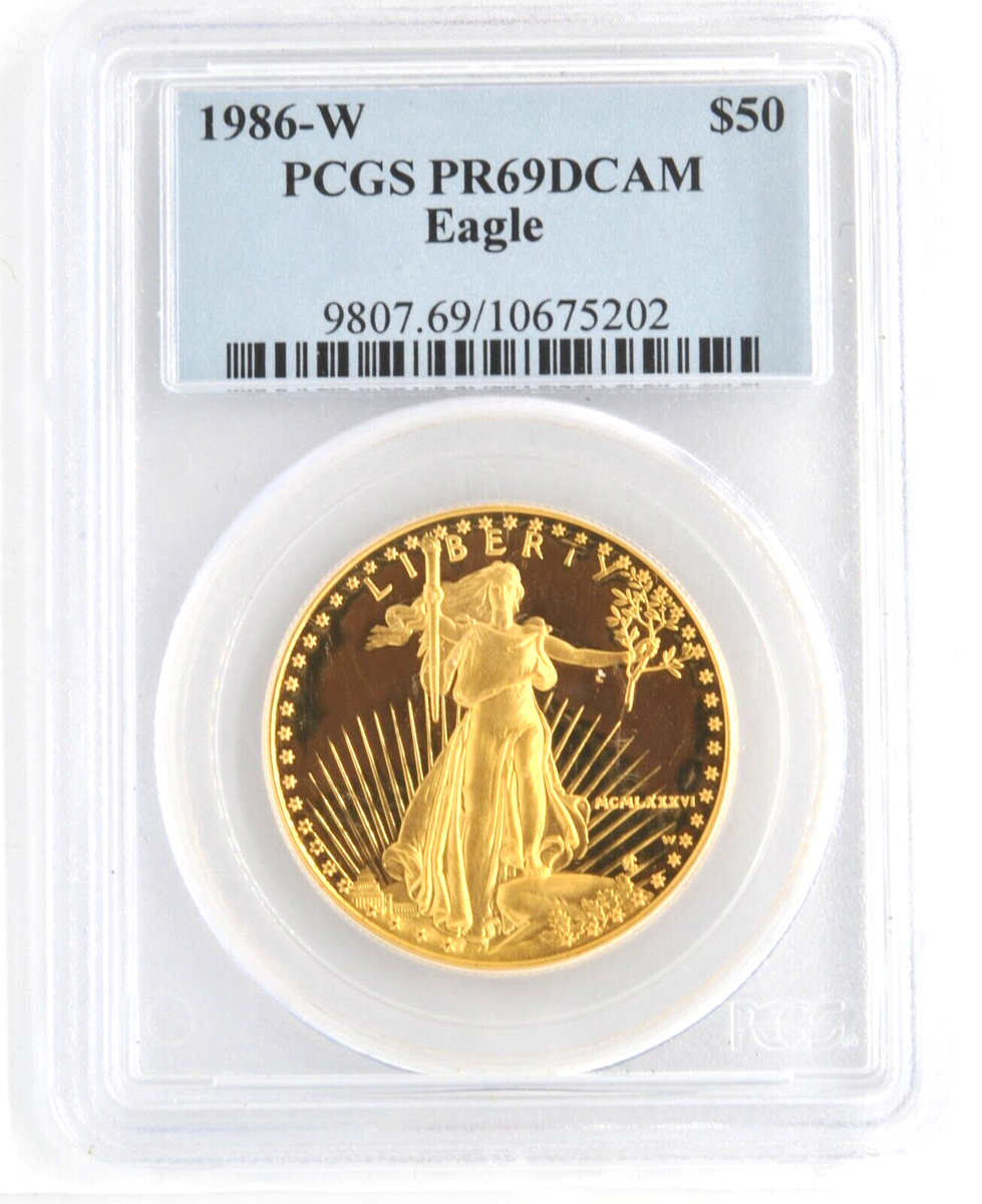 US 1986-W $50 Dollar Proof American Gold Eagle 1 Ounce PCGS Graded