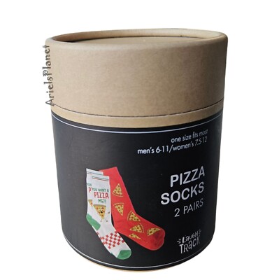 Laugh Track 2 Pairs Pizza Socks Multicolor 1 Size Men 6-11 / Women 7.5-12