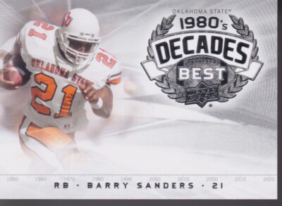 2011 UD College Legends Decades Best #DB-BS Barry Sanders Oklahoma State