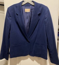 VTG Pendleton Wool Jacket Size 14 medium Fitting Navy Blue Blazer 1970s
