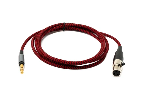 Audio Kabel 120 cm 3.5 mm Klinke Stecker zu Mini XLR Buchse geflochten in Rot
