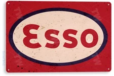 TIN SIGN Esso Gas Oil Sign, Station, Garage, Auto Shop, Retro, Rustic, A061