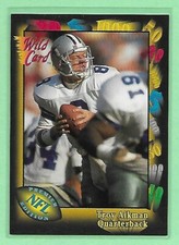 1991 Wild Card NFL Premier Edition Football Troy Aikman #68 Dallas Cowboys👍