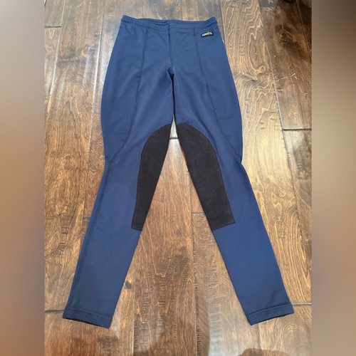 Kerrits Performance Knee Patch Tights Breeches Navy Blue size Medium Juniors - Picture 2 of 11