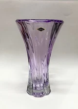 Flower Vase 12' Crystal Glass Centerpiece Bud Vase Purple Color Bohemia Crystal