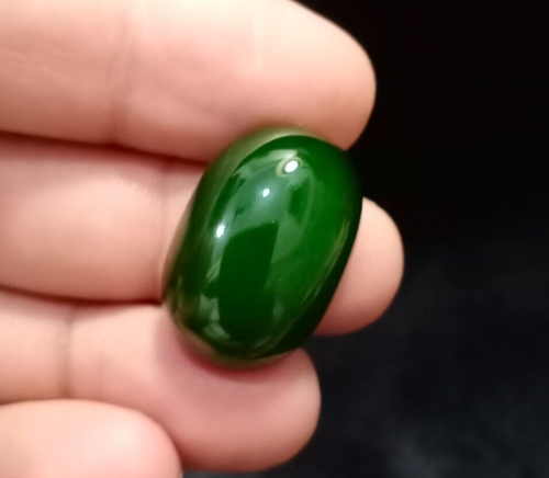 Piedra preciosa suelta de jade nefrita superior verde natural de 42,9 quilates de Afganistán - Imagen 11 de 19