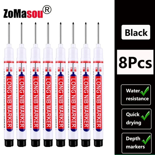 White Long Head Markers Pen 2cmWoodworking Deep Hole Marker Pens Metal Carpenter - Picture 34 of 70